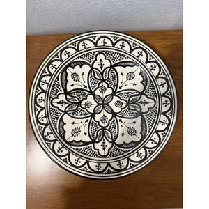 Ceramic Decorative Hand Painted Moroccan Wall Plate LARGE 14.25 Inches